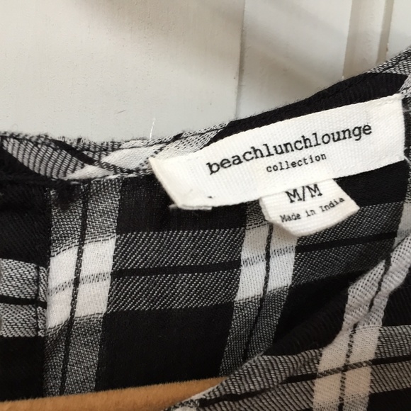Beach Lunch Lounge Black & White Plaid Tunic - Picture 6 of 16